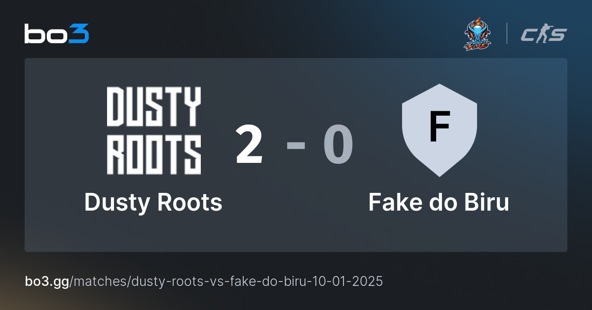 Dusty Roots Vs Fake Do Biru Economy CS2 Match At Frost And Fire South