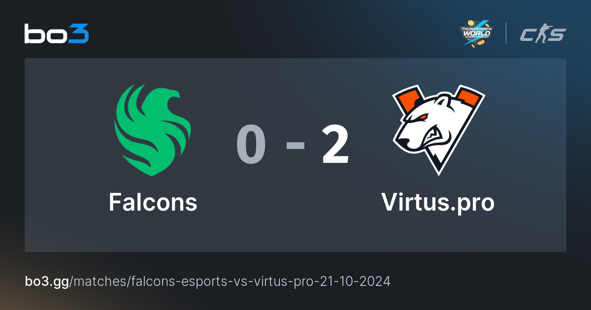 Falcons Vs Virtus Pro Cs Match At Thunderpick World Championship