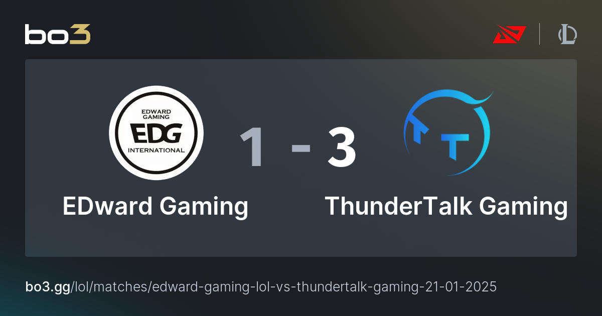 EDward Gaming Vs ThunderTalk Gaming League Of Legends Live Bo3 Gg