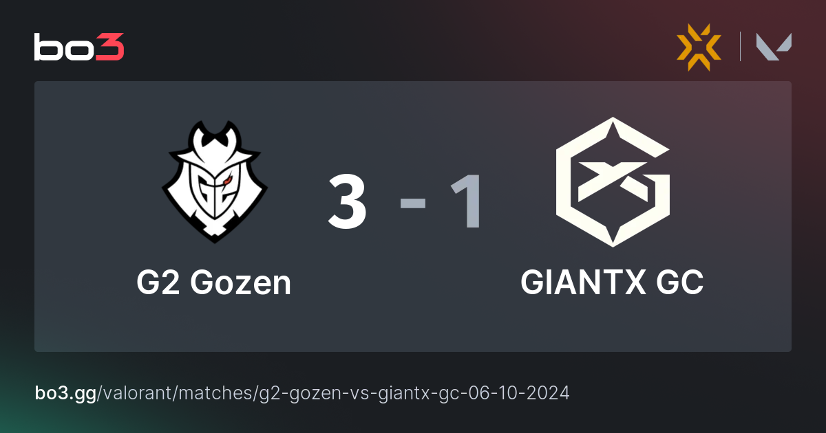 G2 Gozen Vs GIANTX GC Valorant Bo3 Gg