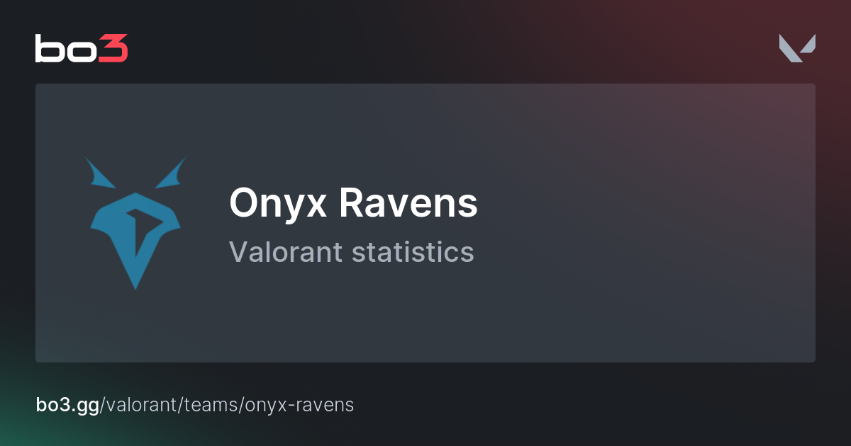 Onyx Ravens Valorant Team Statistics Roster