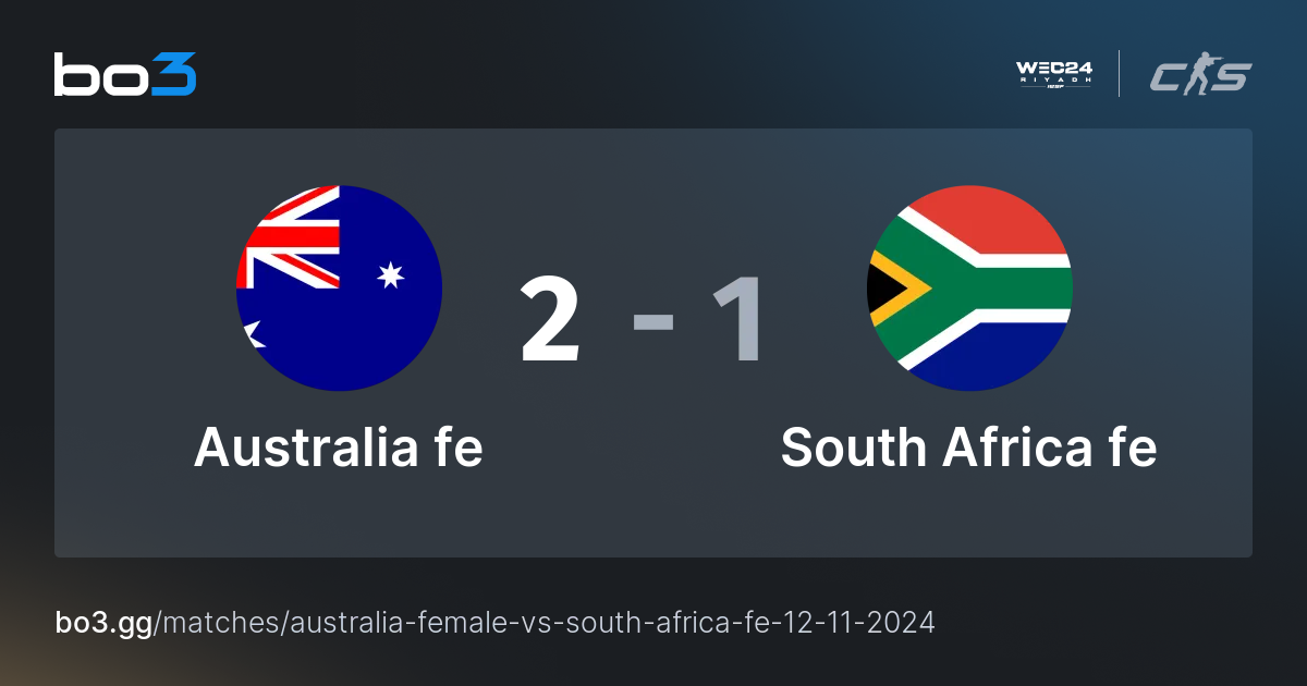 Australia fe vs South Africa fe Live CS2 Match at IESF Female World