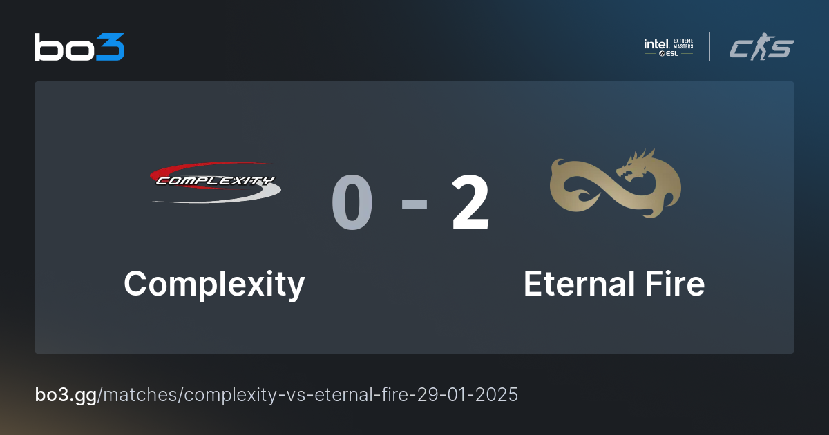 Complexity vs Eternal Fire Live CS2 Match at Intel Extreme Masters