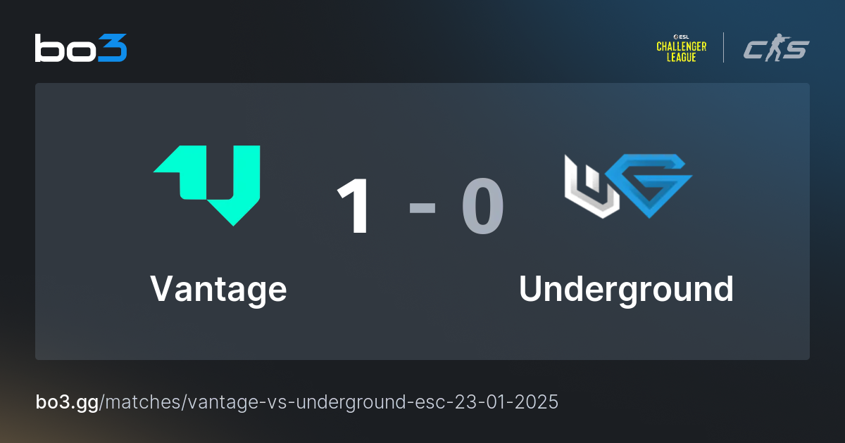 Vantage vs Underground ESC Live CS2 Match at ESL Challenger League Season 49 Oceania