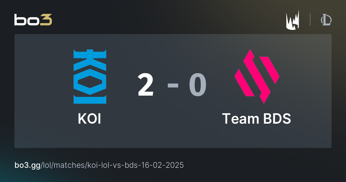 KOI vs Team BDS League of Legends Live bo3.gg