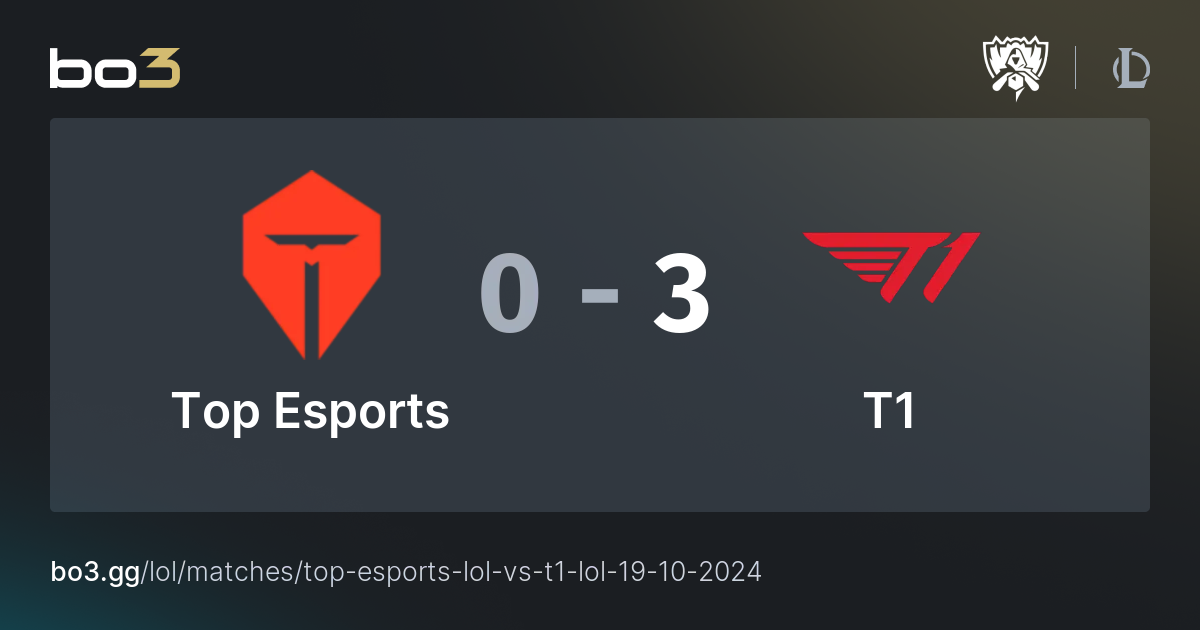 Top Esports vs T1 League of Legends bo3.gg