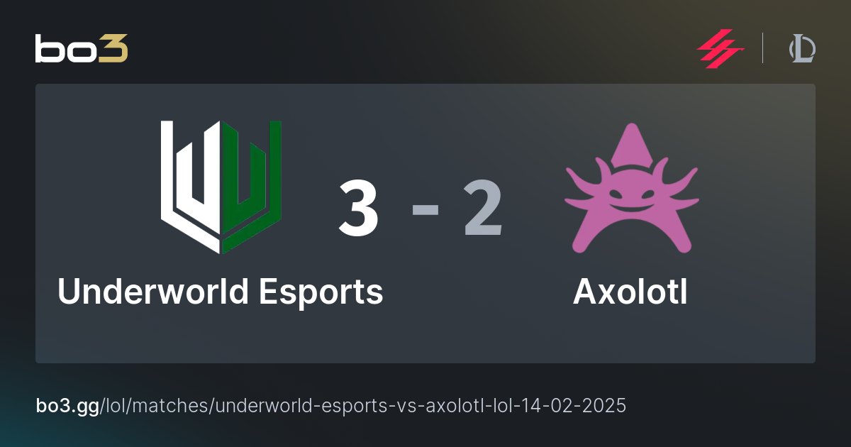 Underworld Esports vs Axolotl League of Legends Live bo3.gg