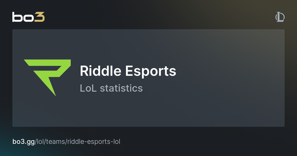 Riddle Esports LoL Stats – Team standings & match statistics