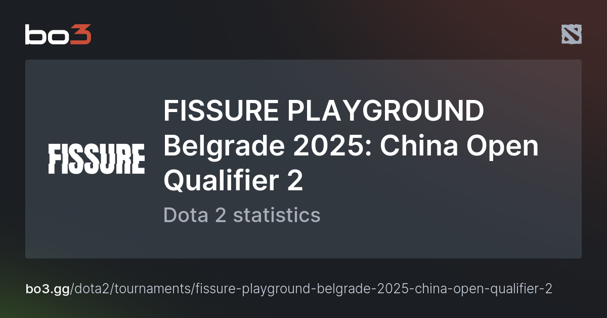 FISSURE PLAYGROUND Belgrade 2025 China Open Qualifier 2 Schedule