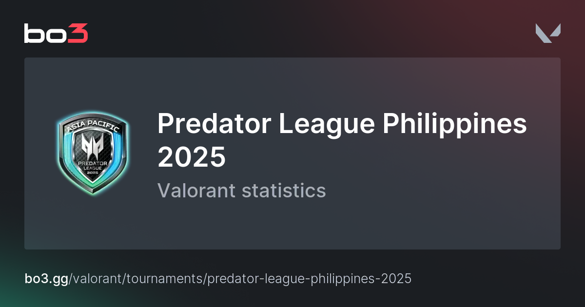 Predator League Philippines 2025 Schedule, statistics