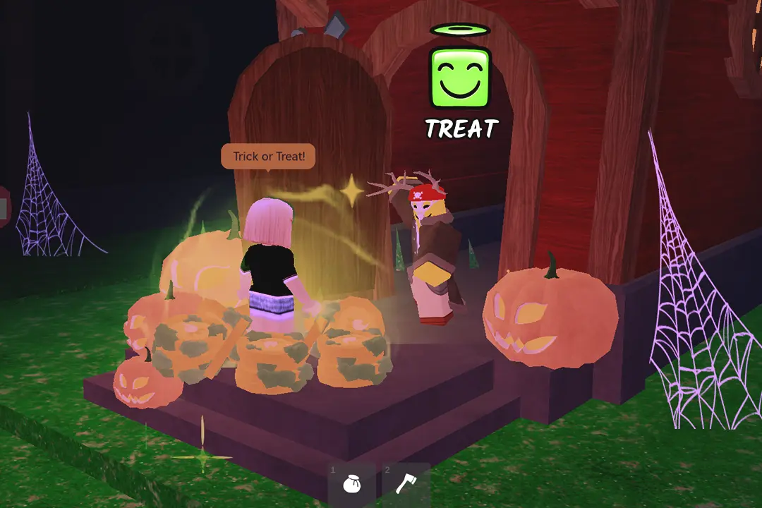 Mossy Coins as a Treat in 99 Nights in the Forest Halloween update.