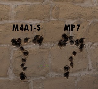 Comparison of MP7 and M4A1-S recoil patterns