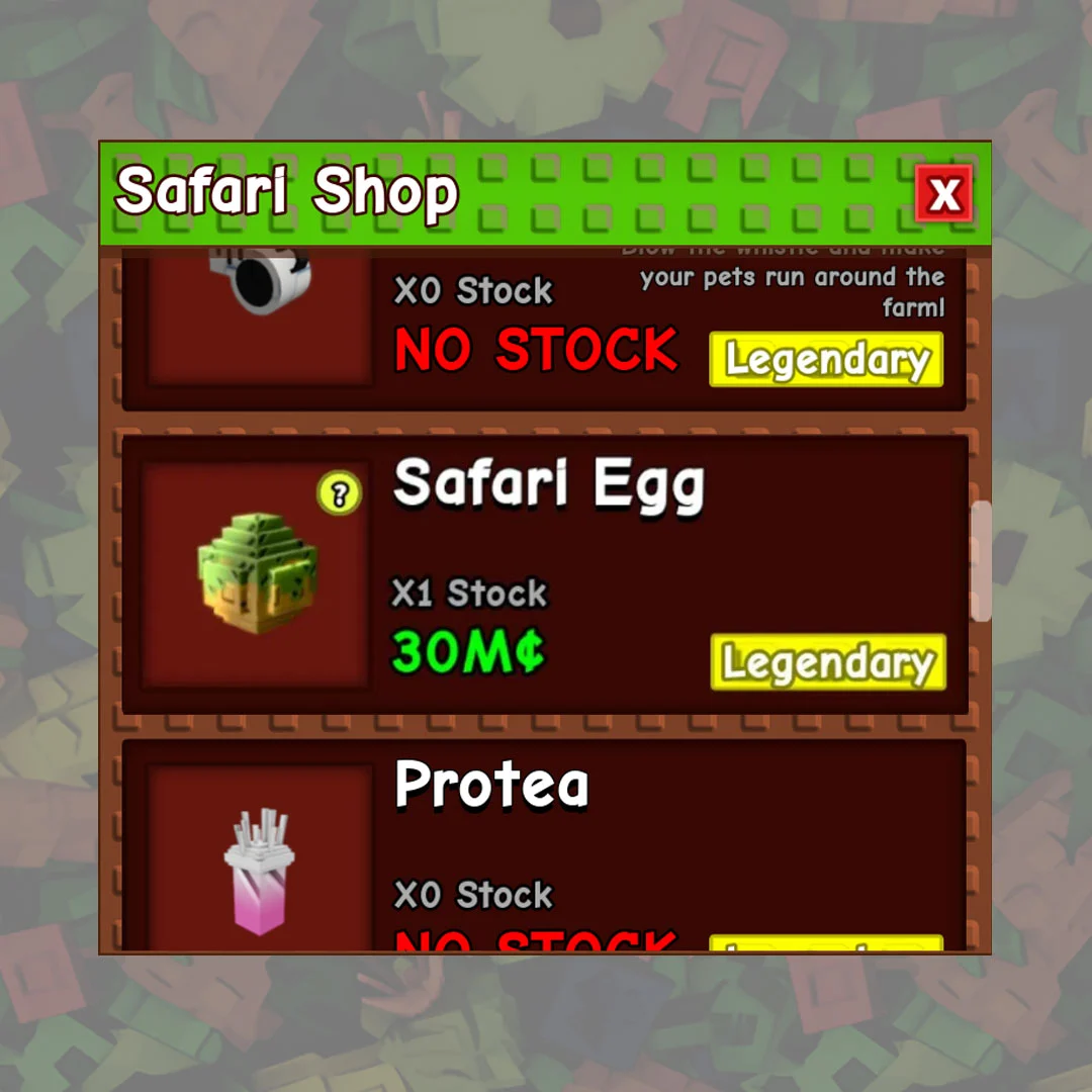 Safari Egg w Safari Shop Grow a Garden