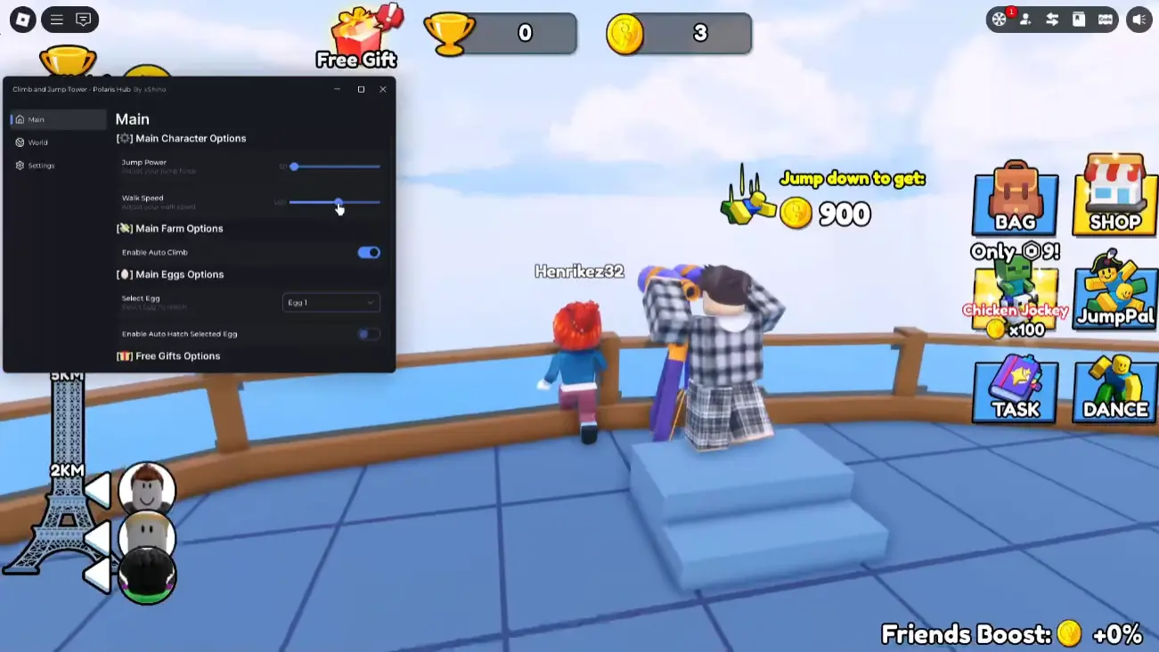 Antarmuka skrip di Climb and Jump Tower