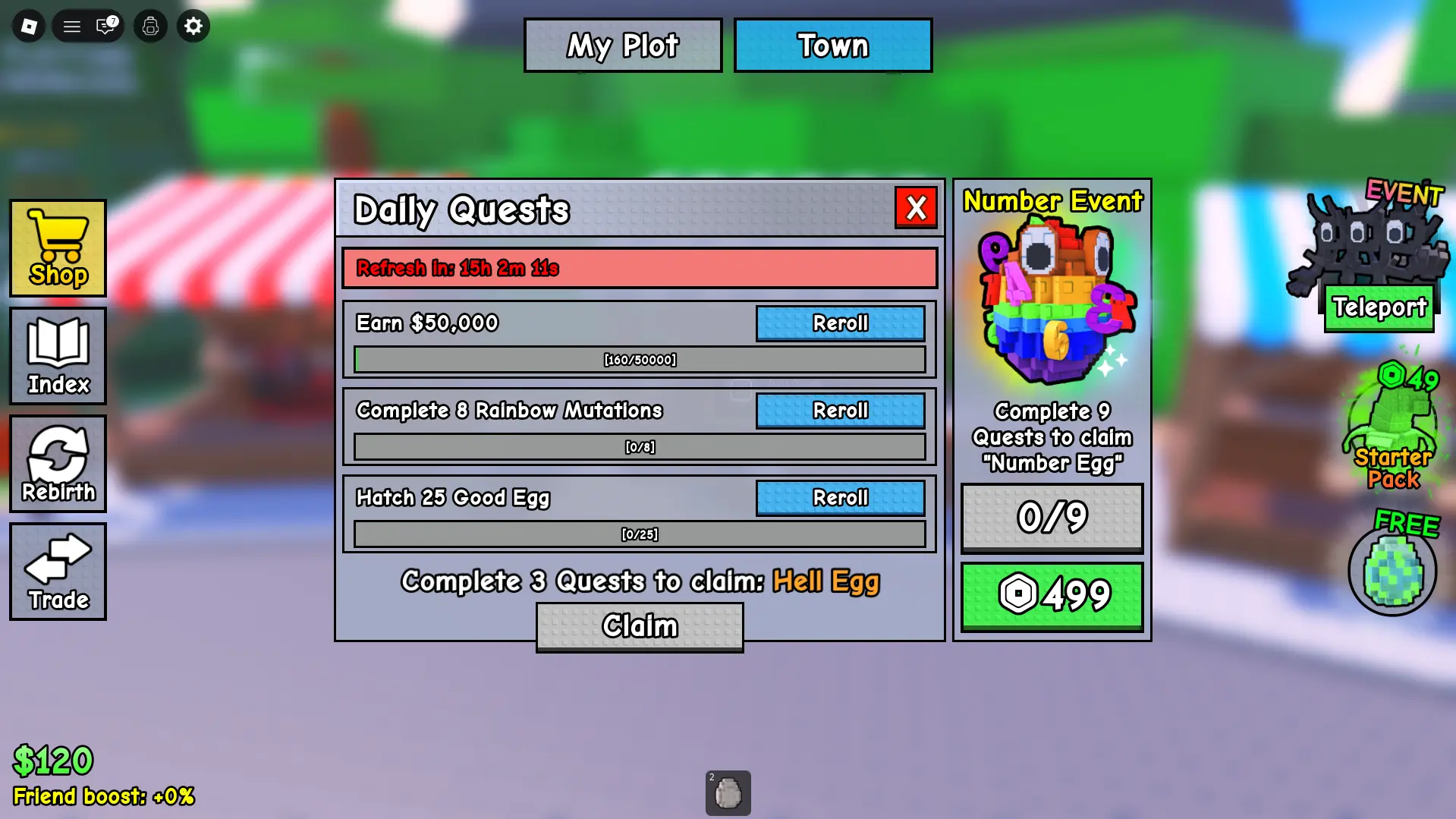 Daily Tasks para sa Number Egg sa&nbsp;Mutate or Lose Brainrot