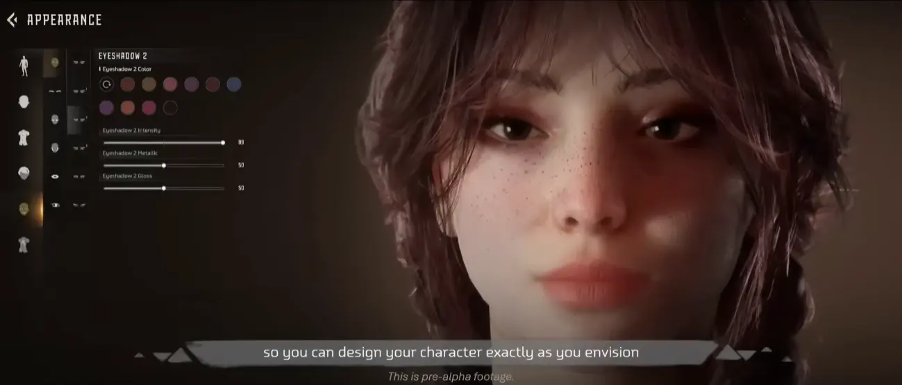 Penciptaan watak dalam Horizon Steel Frontiers