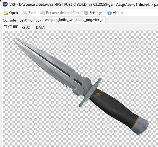 Нож “Twinblade” найденный в файлах CS2