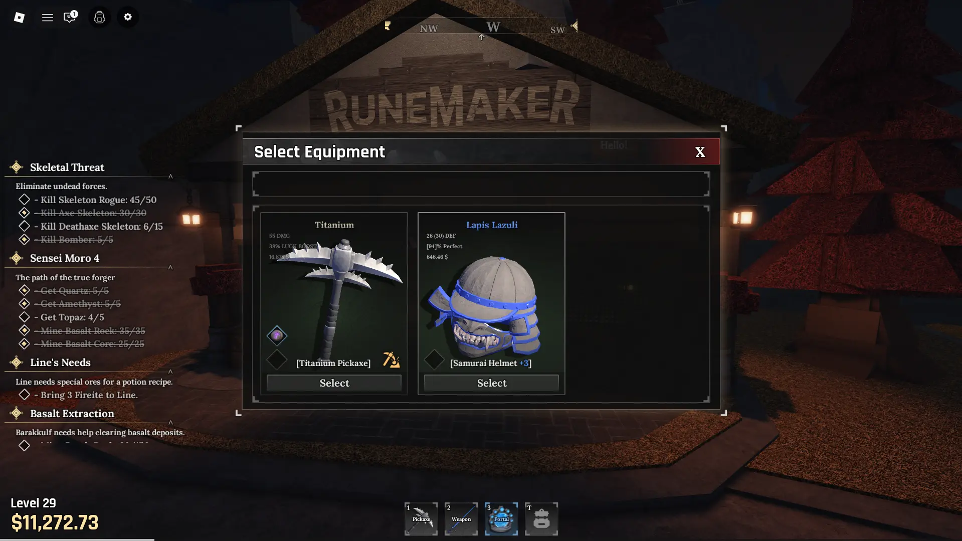 The Forgeでのルーンエンチャントのためのアイテム選択