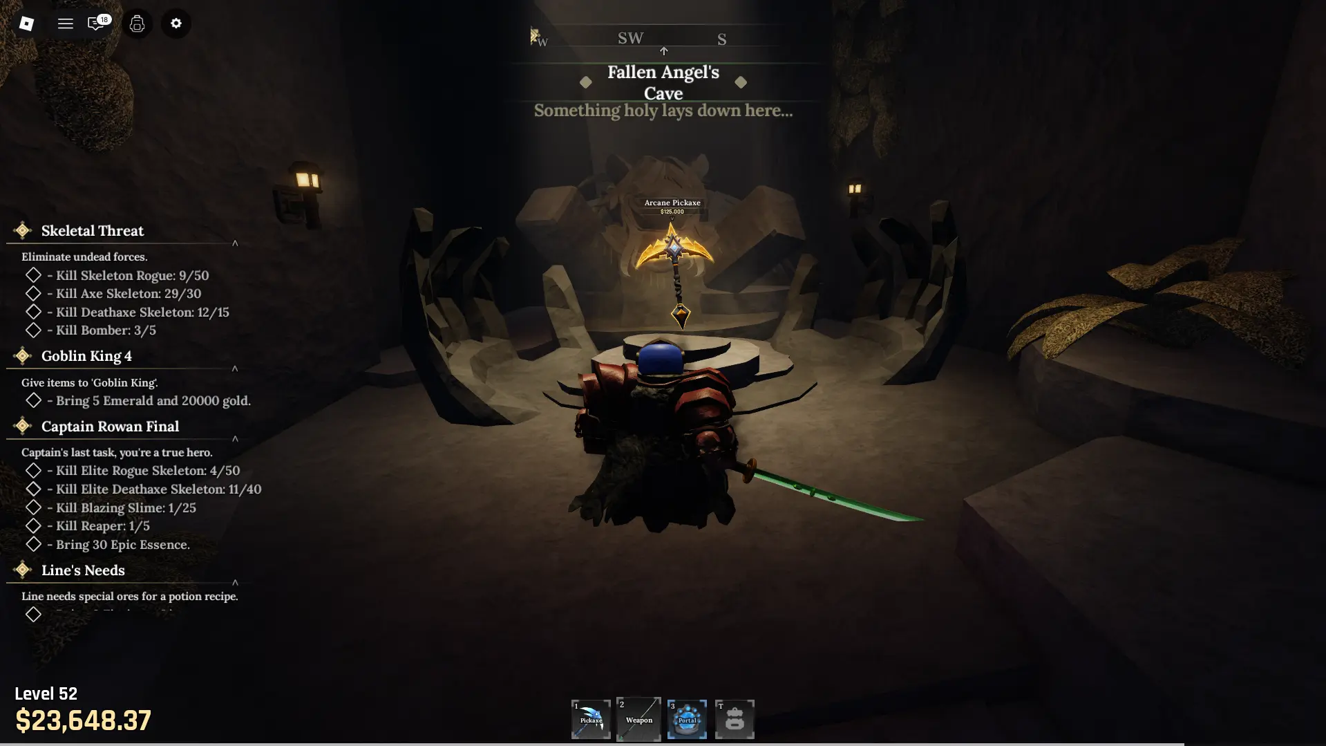 Location of the Arcane Pickaxe in The Forge