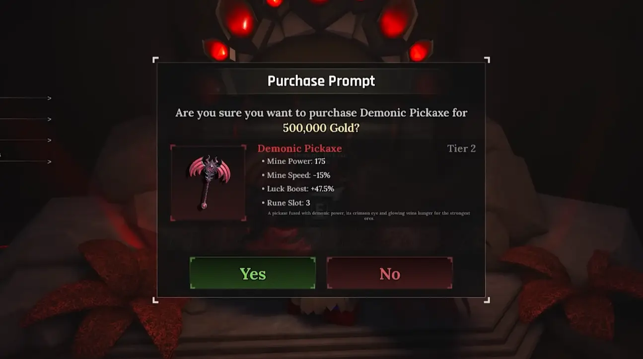 Description of Demonic Pickaxe | The Forge