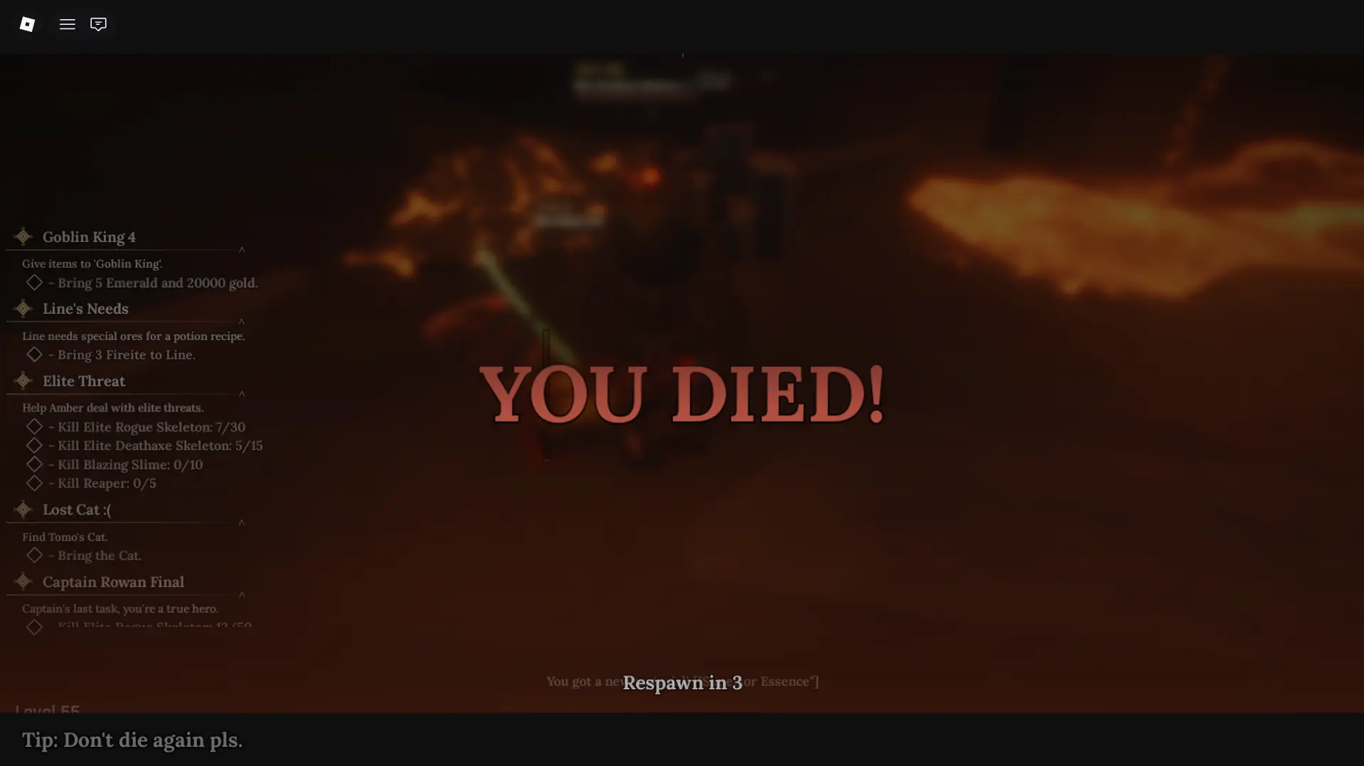 Меню смерті в The Forge