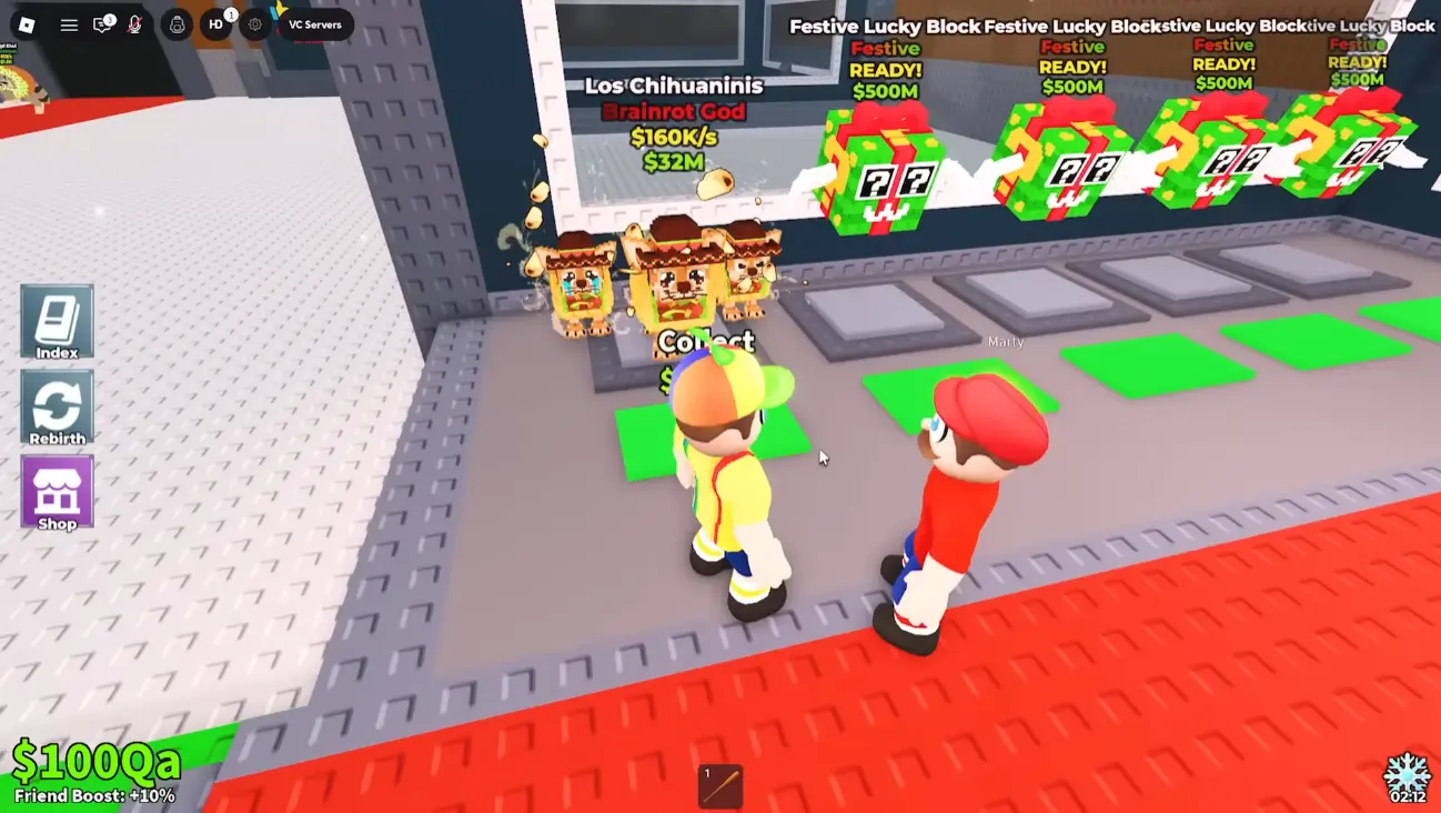 Festive Lucky Block auf der Basis (Quelle: Johnny und Marty)