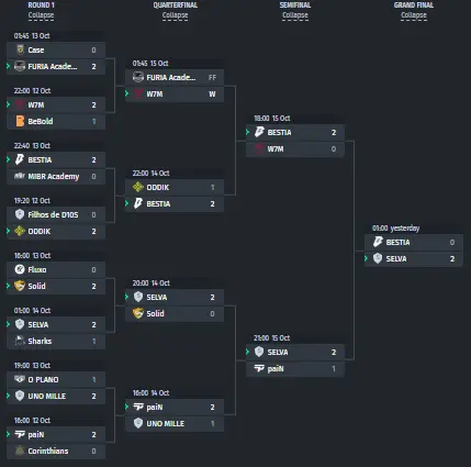 Playoff bracket of CCT South America Season 12