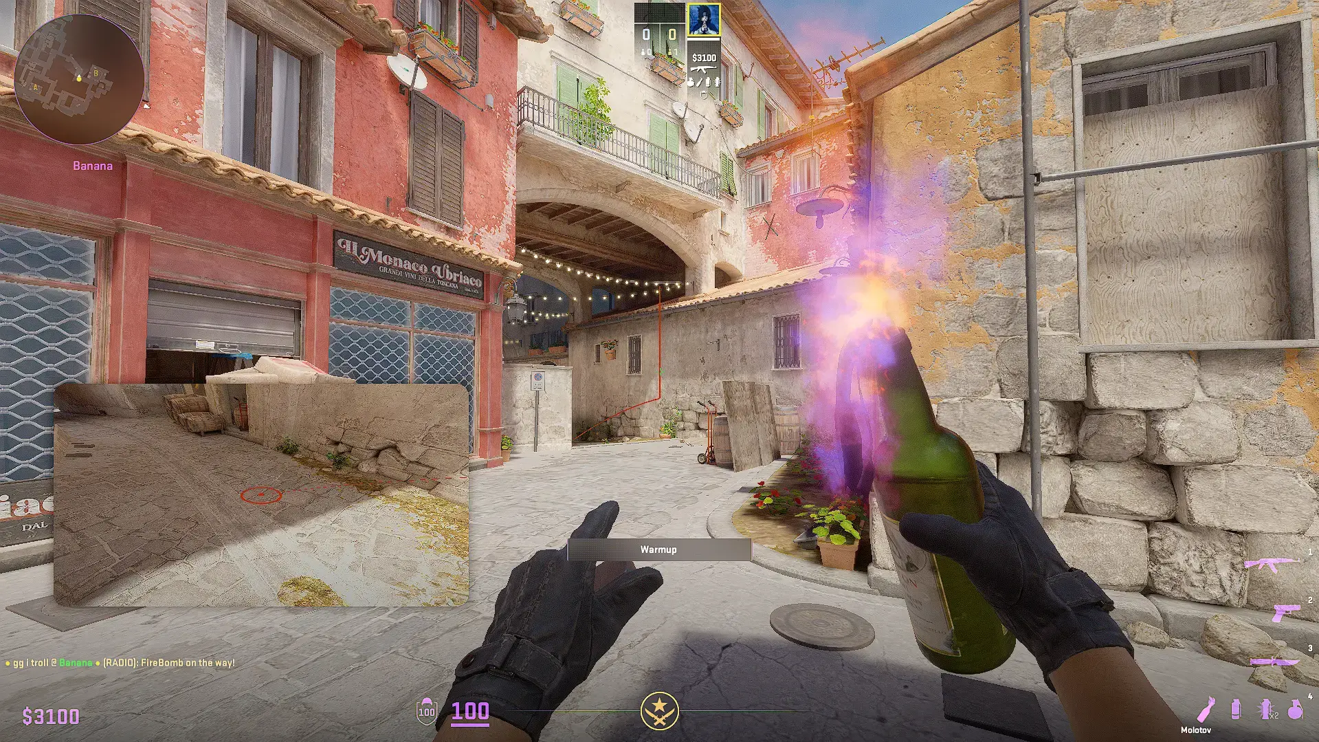 Lançar um Molotov de curta distância no Inferno 