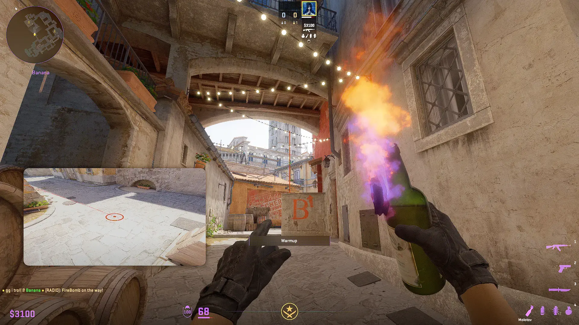 Molotov para caixas de areia no Inferno 