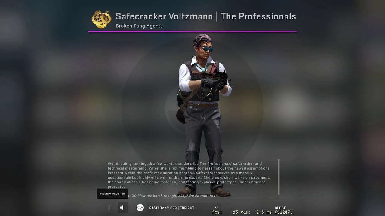 Safecracker Voltzmann agent 