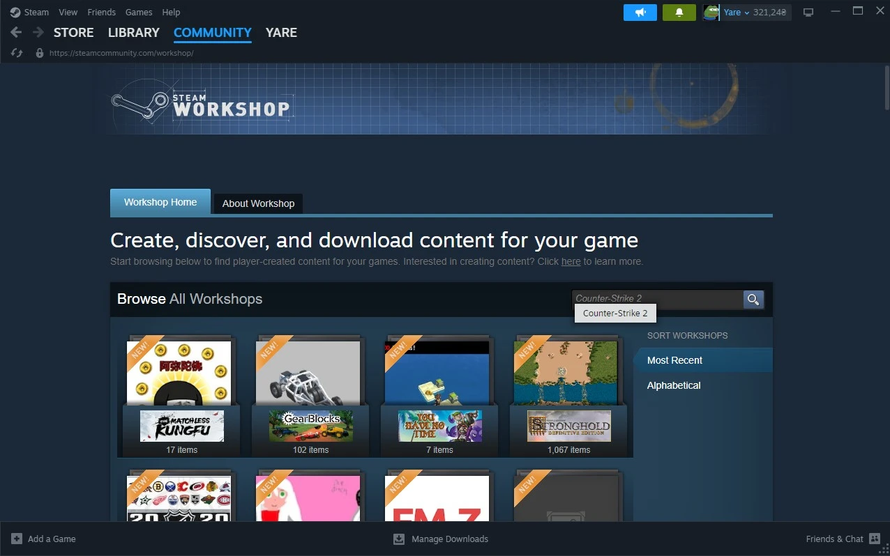 Головна сторінка майстер-класу в Steam&nbsp;