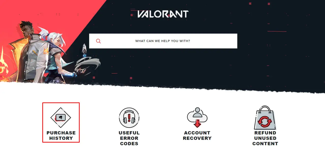 Історія покупок Valorant