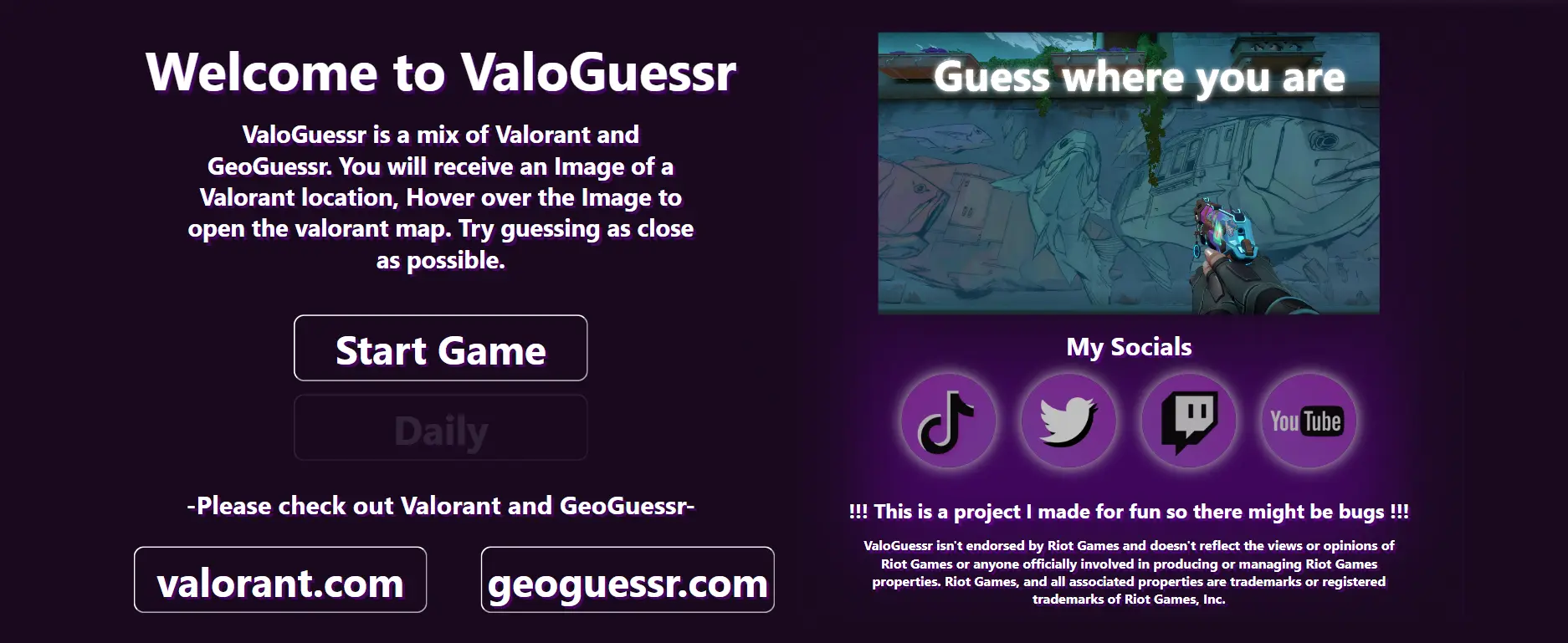 ValoGuessr game