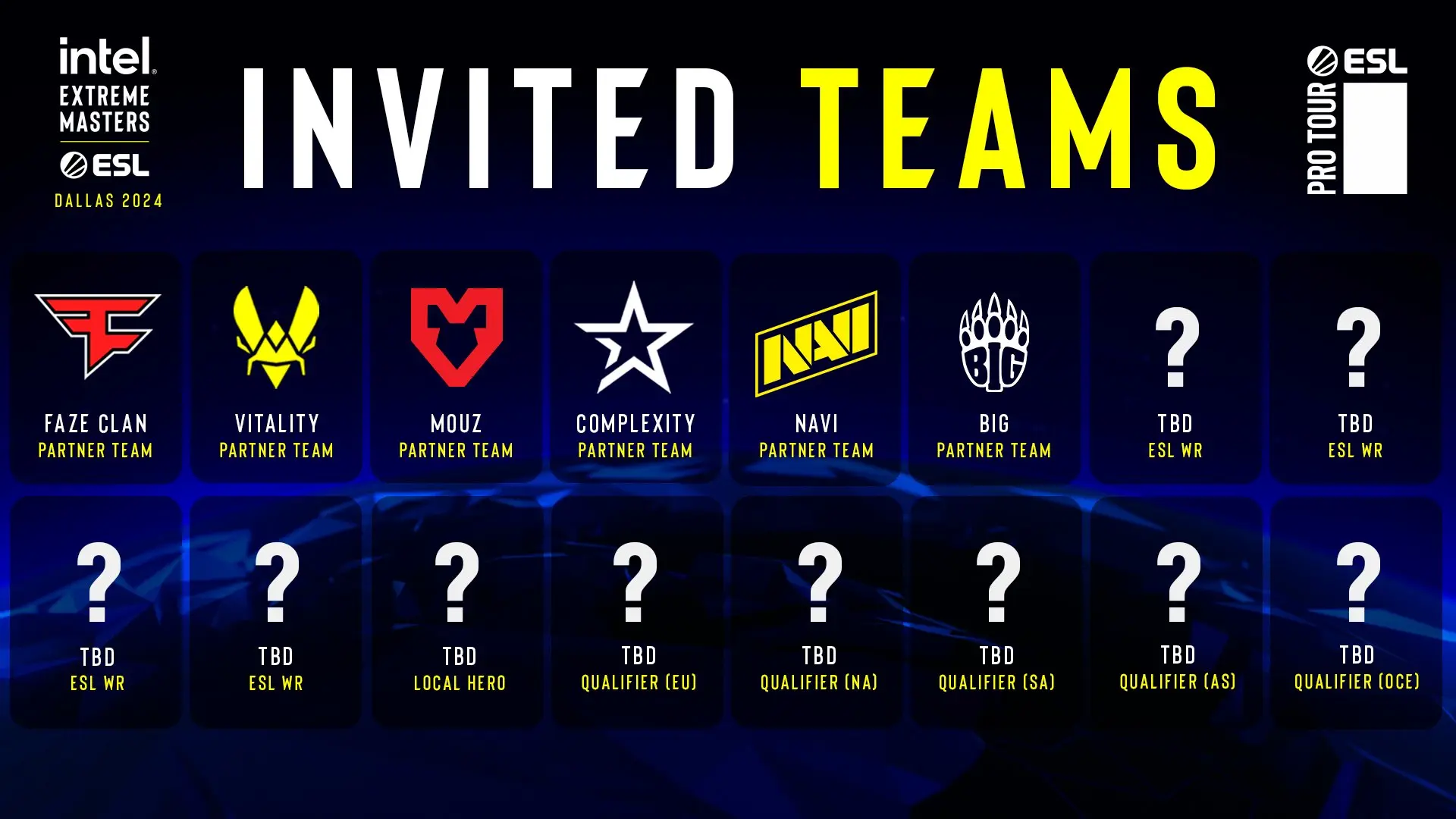 All invited partners for IEM Dallas 2024: