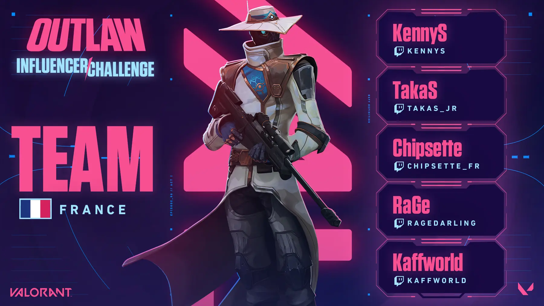 France team for the Outlaw Influencer Challenge