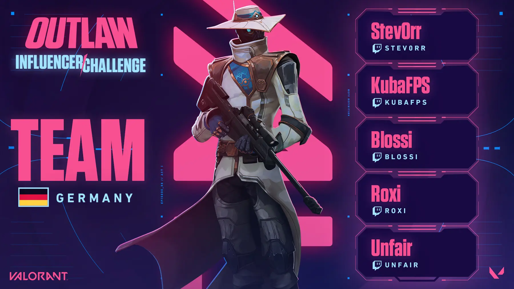 Germany team for the Outlaw Influencer Challenge