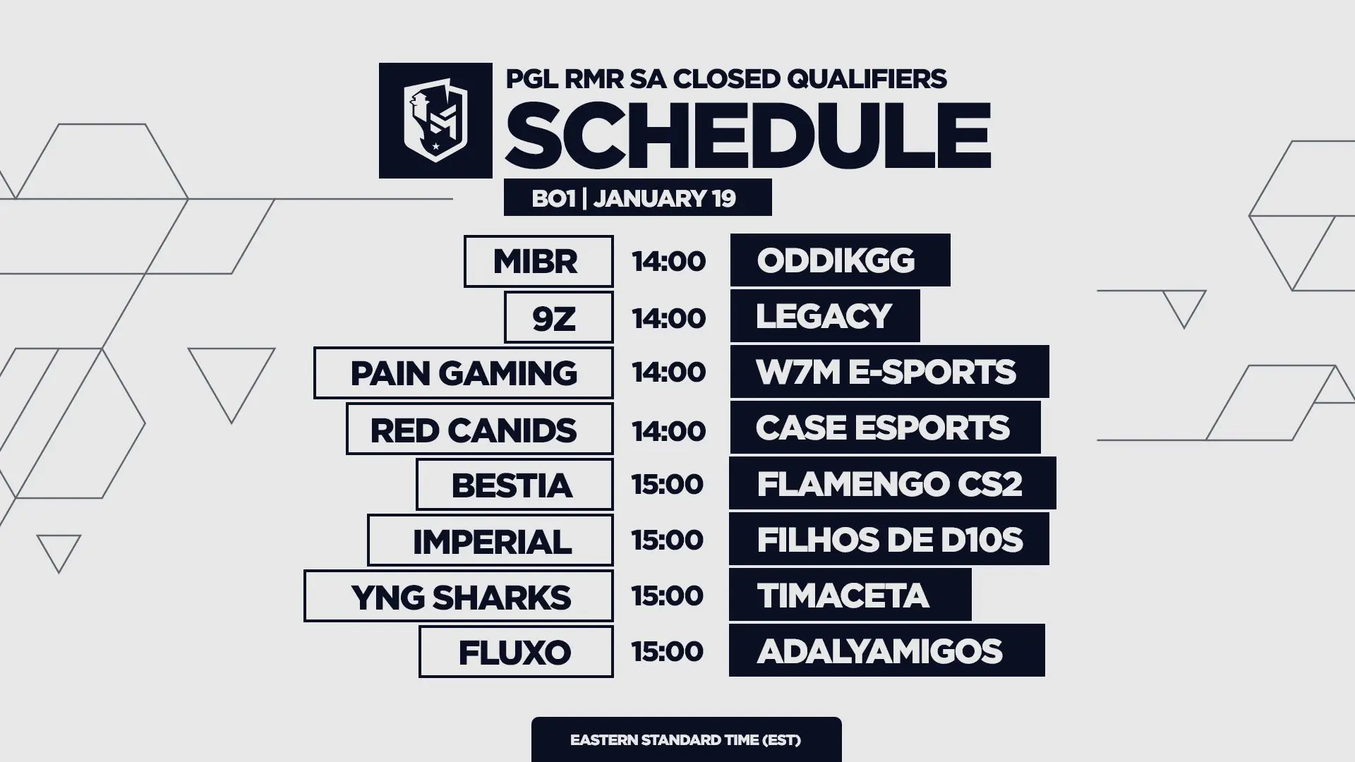 Schedule for the first round of PGL Major Copenhagen 2024: South American Qualifier
