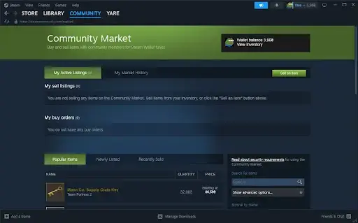 Mercado comunitário de vapor geral