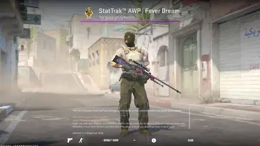 AWP Fever Dream inspecionada por T