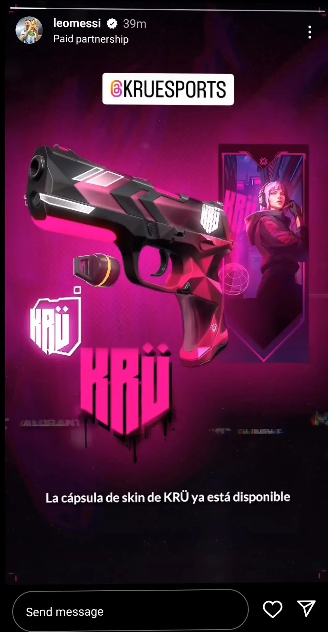 Lionel Messi promotes the KRU Esports capsule