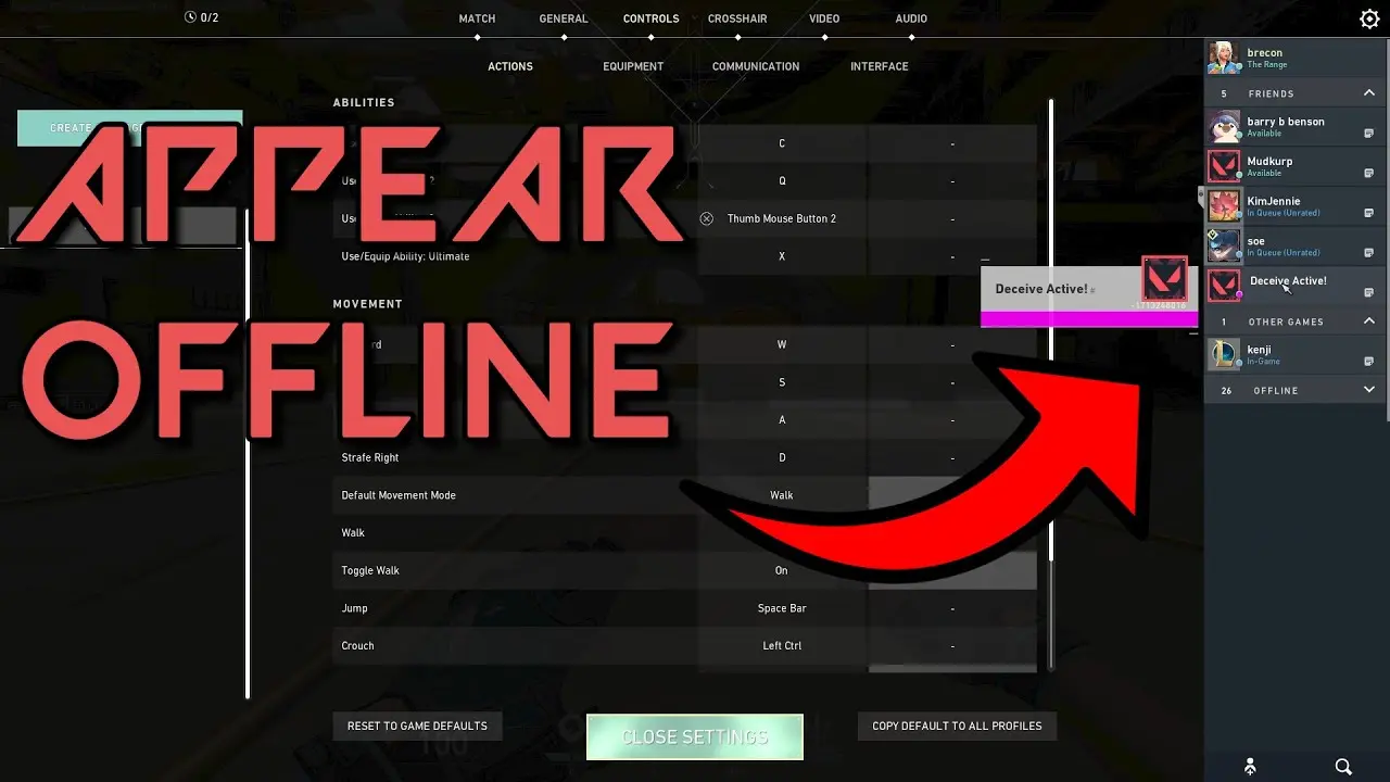 Aparecer no modo offline em Valorant