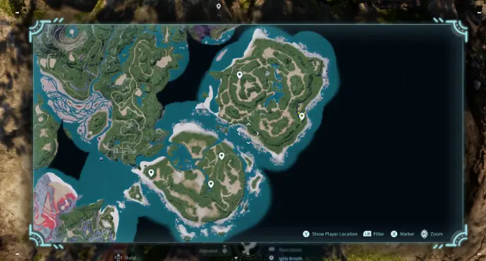 Marsh Island and Eastern Wind Island map Palworld