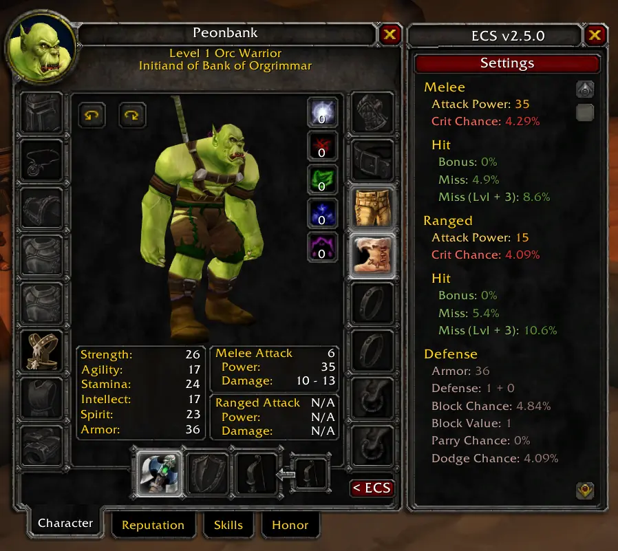 Extended Character Stats