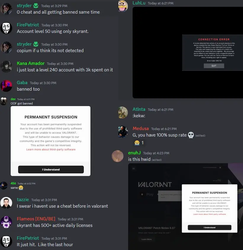 Banns wegen Cheating in Valorant