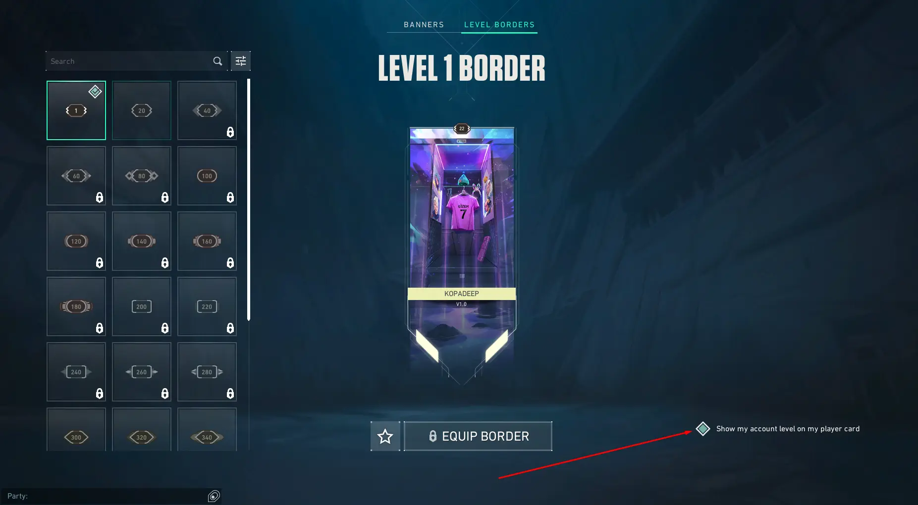 Level 1 Border Valorant