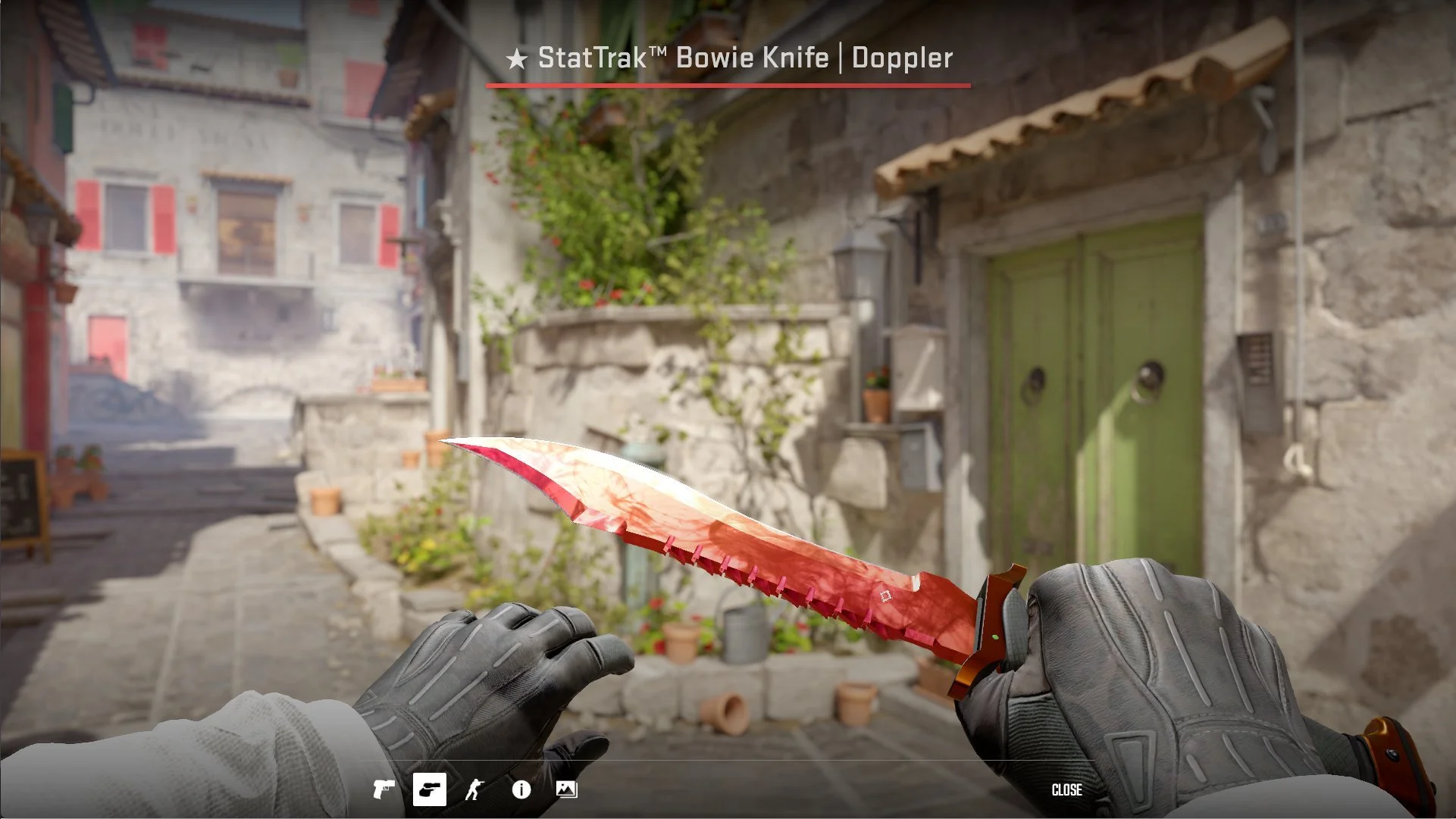 What the Bowie knife looks like with left hand (X - Aquarius)