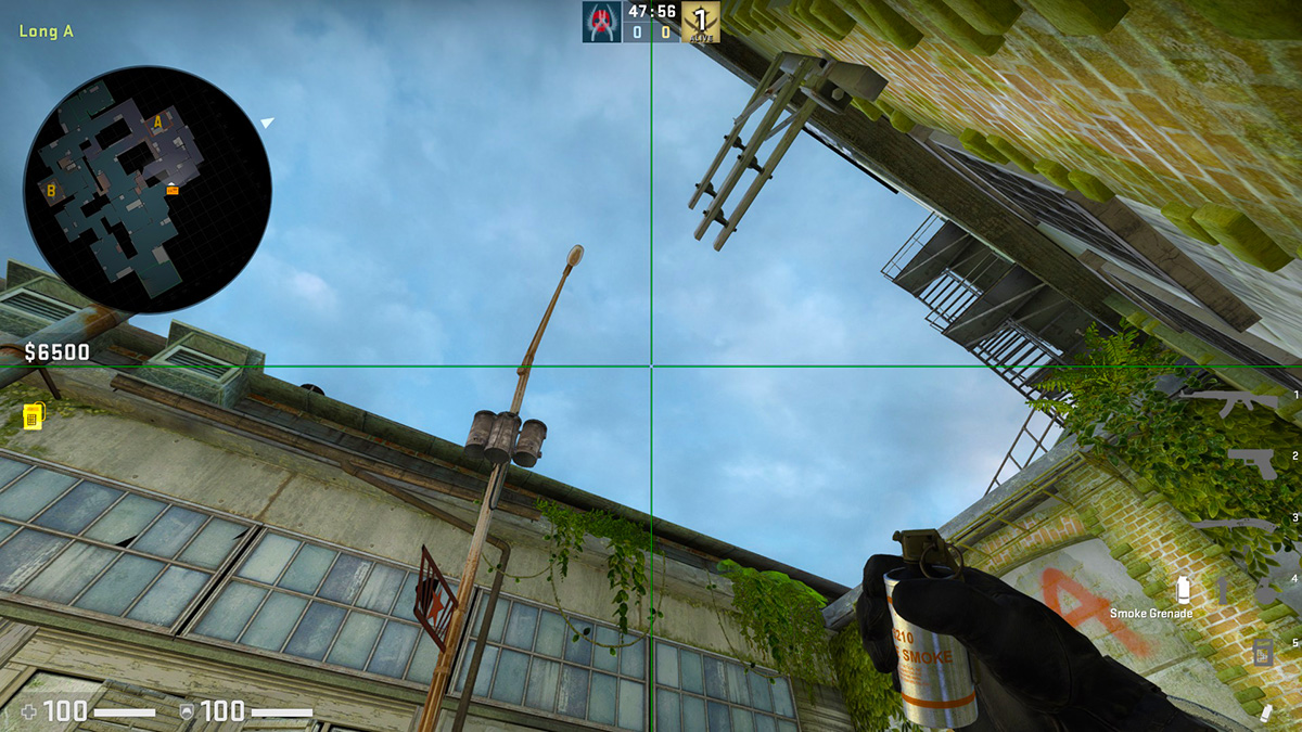 Sight for throwing a grenade in CS:GO