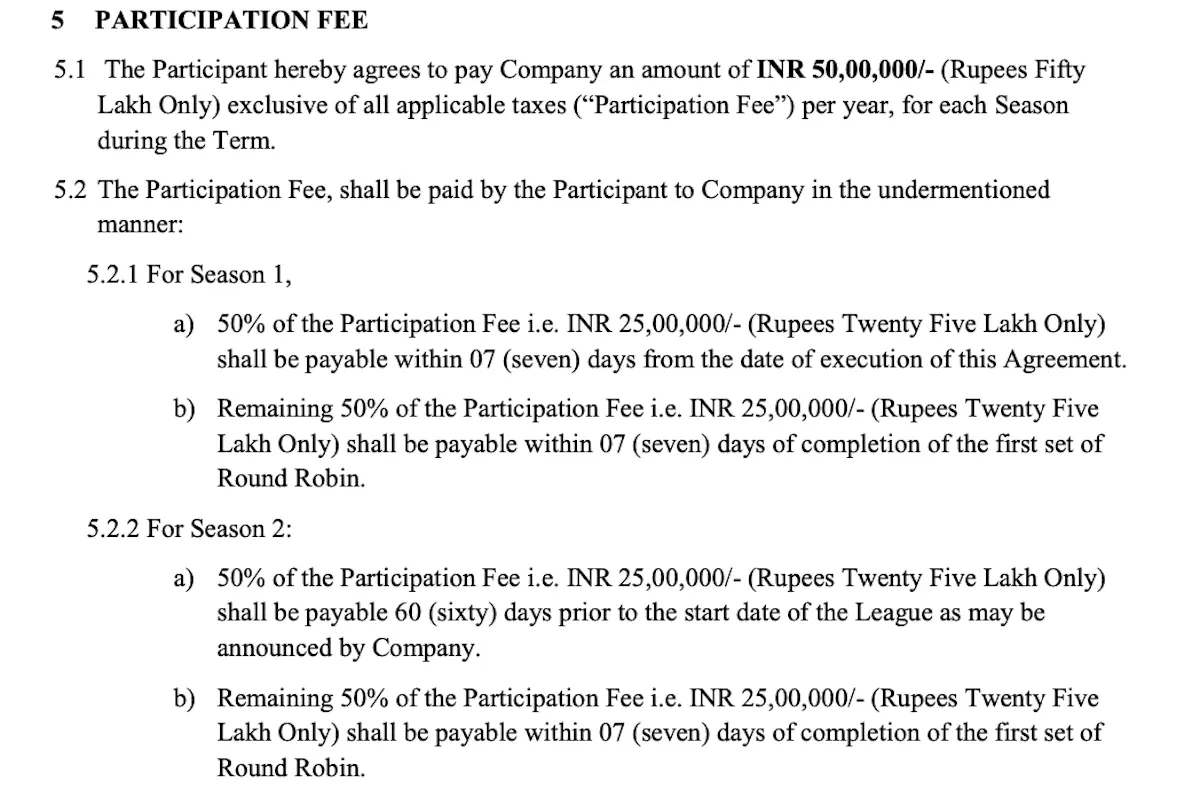 Teams agreement