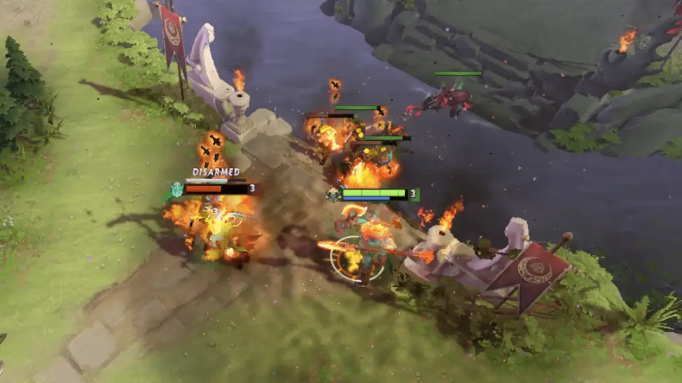 Huskar attacks the enemy Necrophos