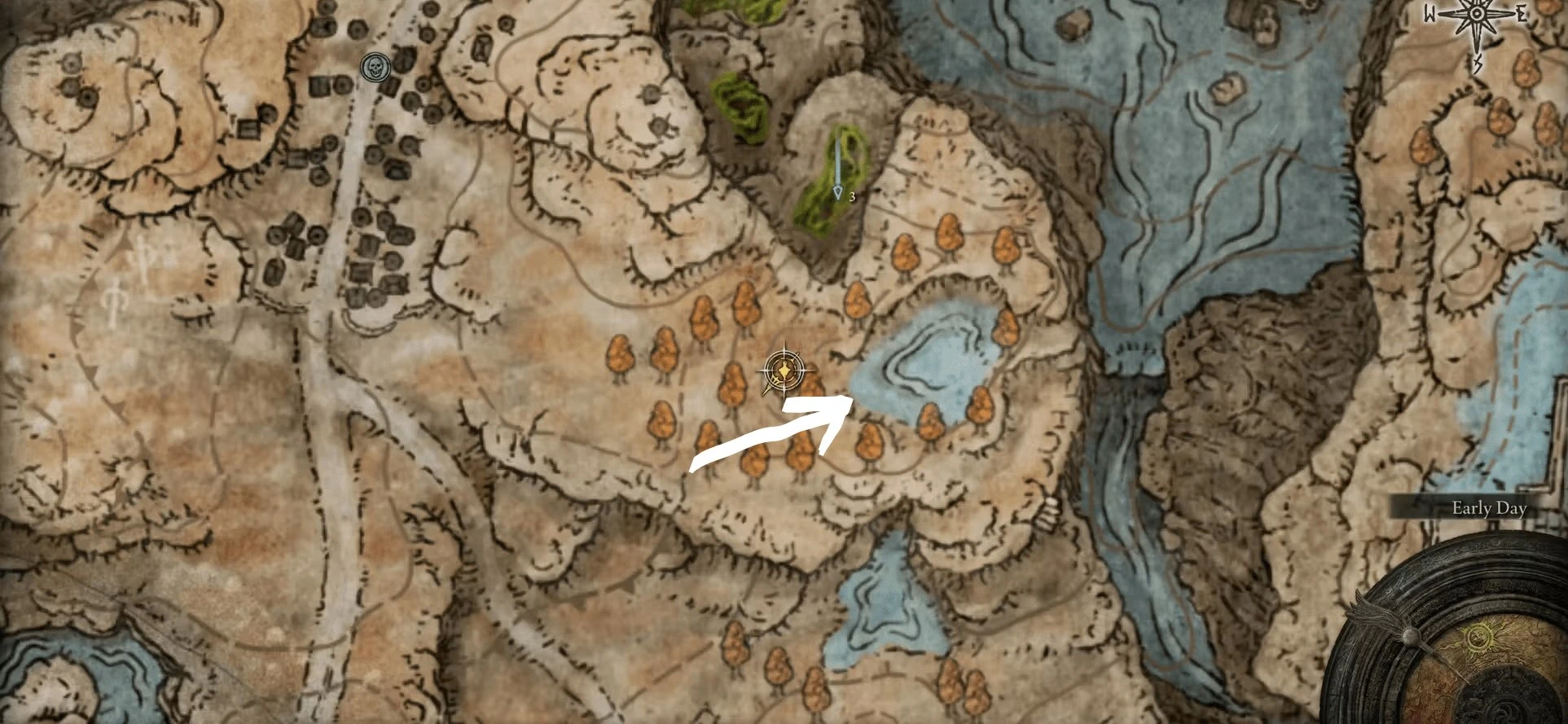 Localização de Ralva, o Grande Urso Vermelho, no mapa